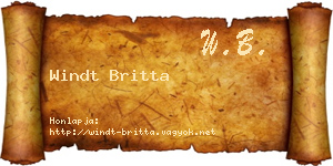 Windt Britta névjegykártya